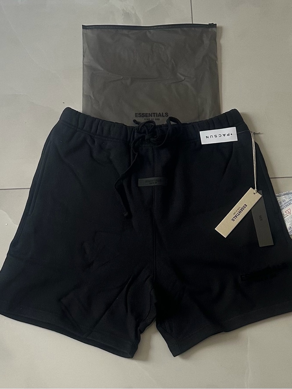 Men’s Fear of God Essentials Black Shorts